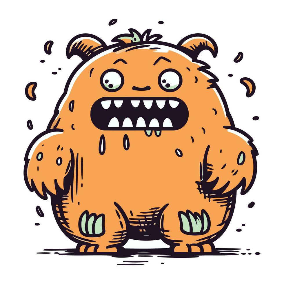 Karikatur Monster. Vektor Illustration von ein Monster. süß Monster.