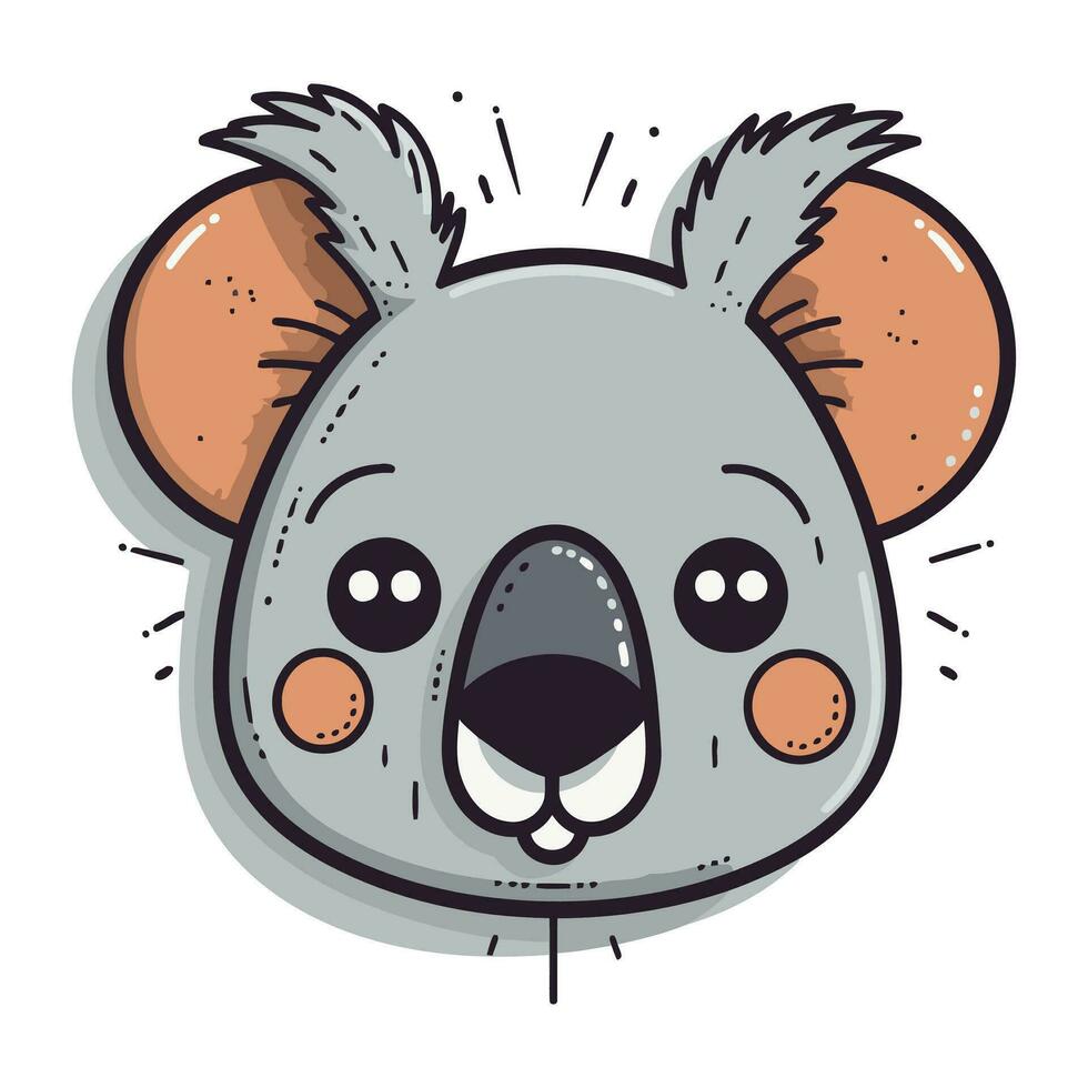 söt koala huvud söt karaktär ikon vektor illustration design
