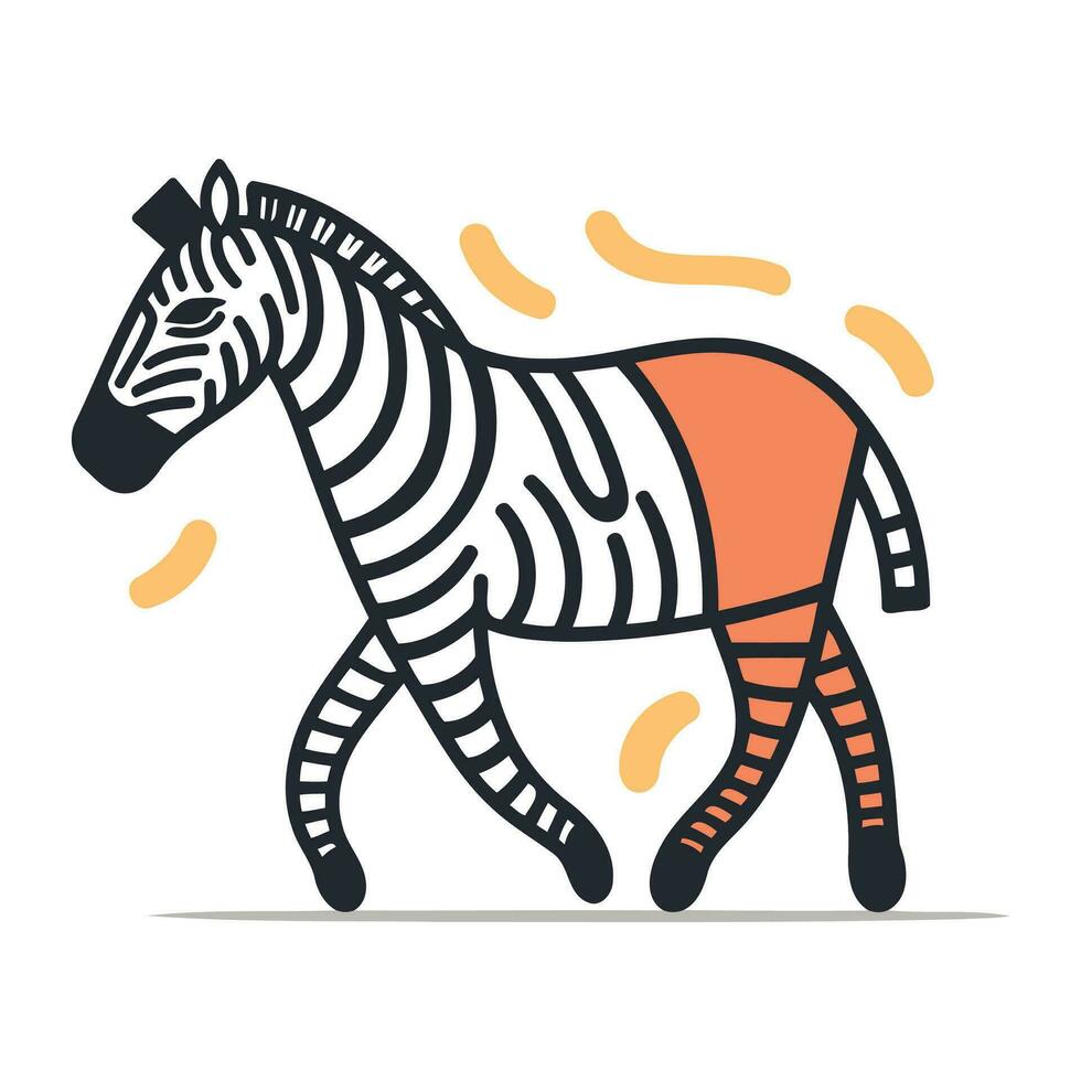zebra klotter vektor illustration. hand dragen zebra.