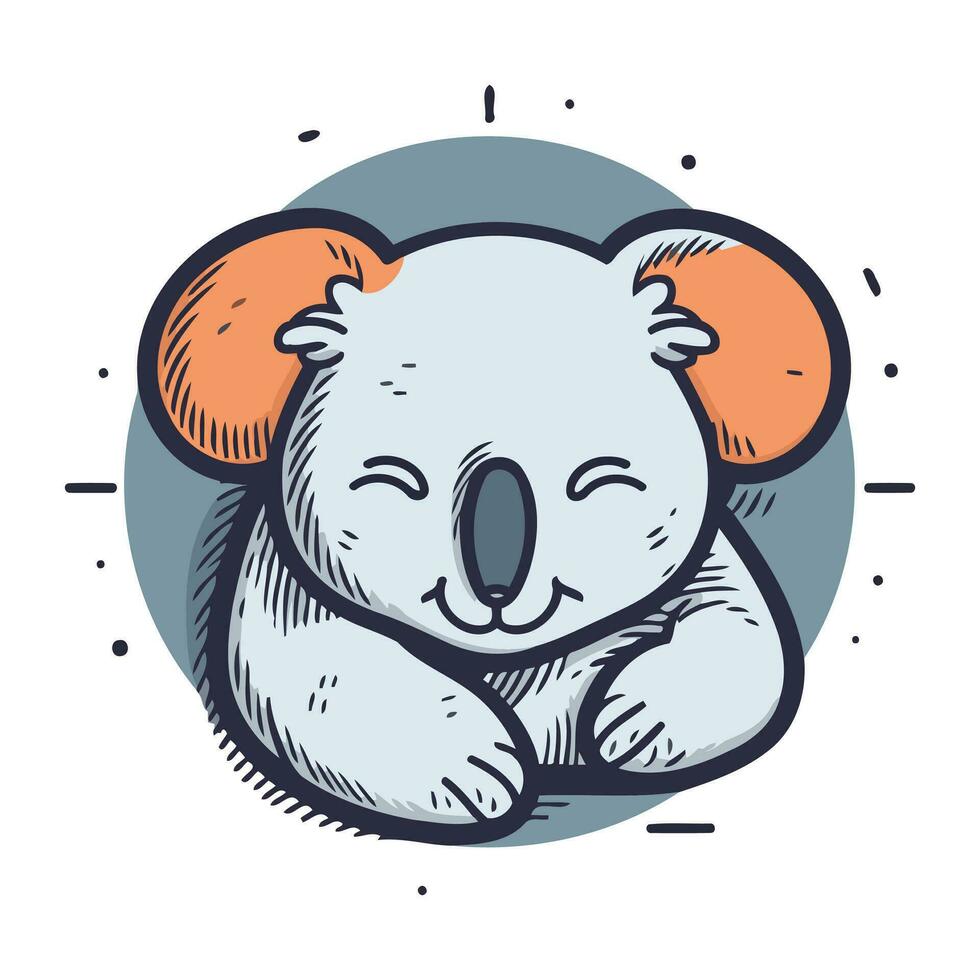 süß Koala. Hand gezeichnet Vektor Illustration im Karikatur Stil.