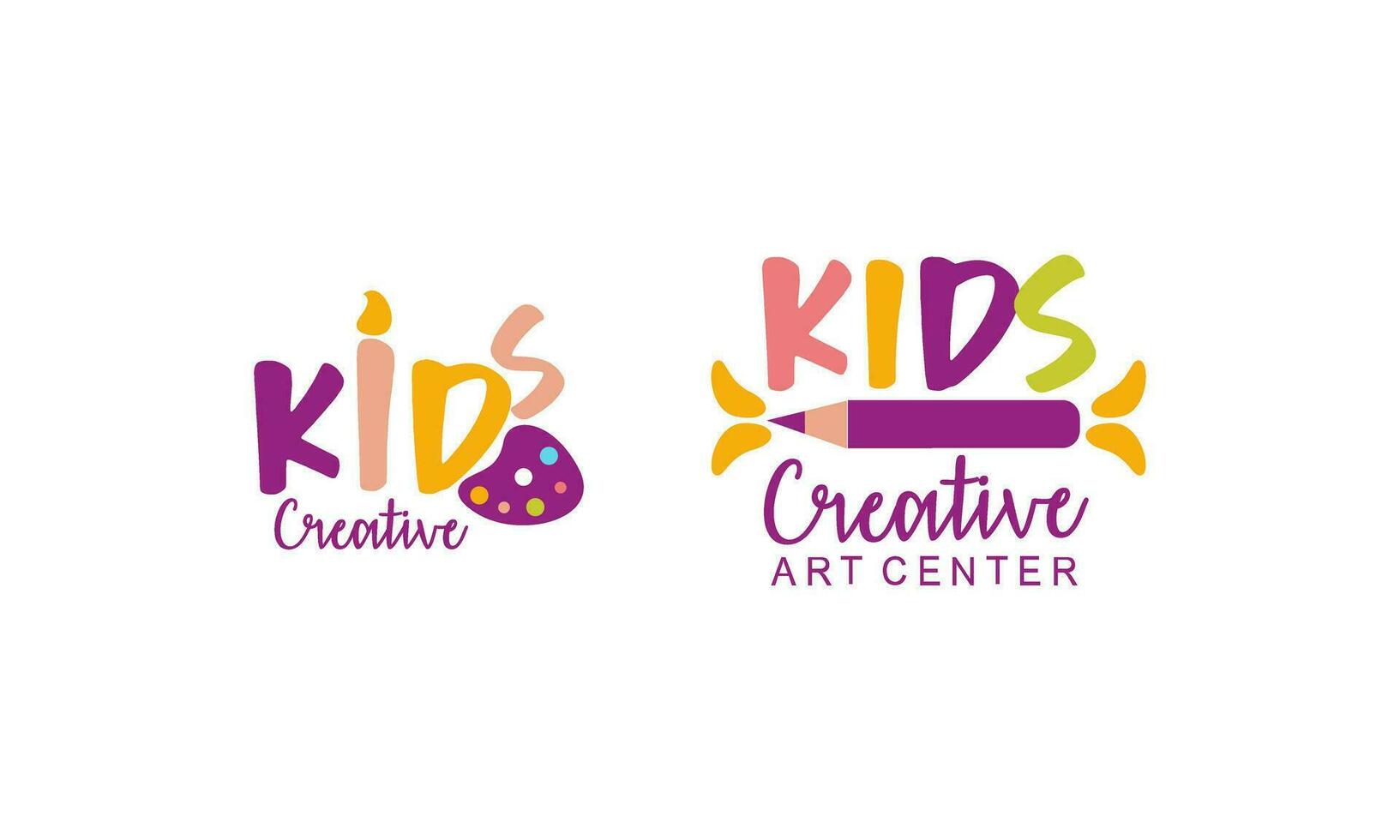 Kinder kreativ und Wissenschaft Klasse Vorlage Werbung Logo vektor
