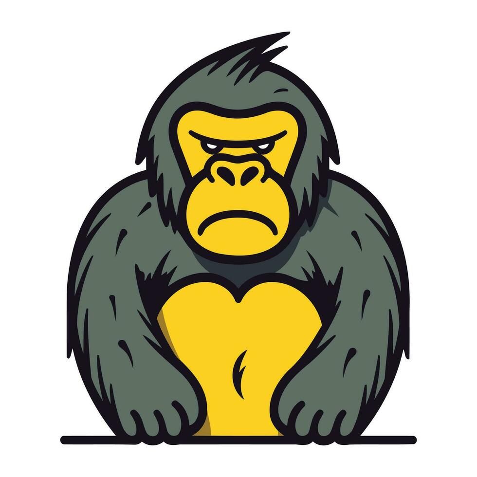 Gorilla mit Gelb Herz. Vektor Illustration von ein Gorilla.