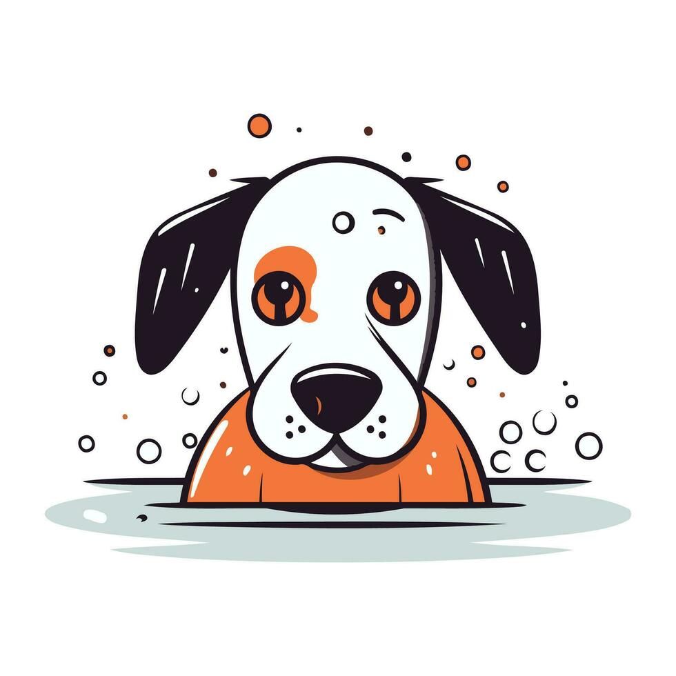 süß Karikatur Hund im Gekritzel Stil. Vektor Illustration.