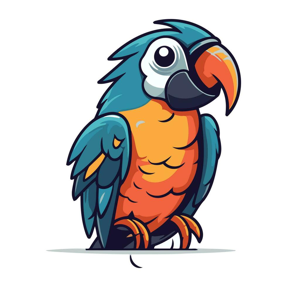papegoja isolerat på vit bakgrund. vektor illustration i tecknad serie stil.