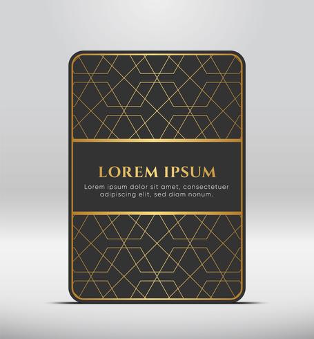 Eleganter Premium-Look. Dunkelgraue Kartenform mit goldenem Muster. Vektor-Illustration vektor