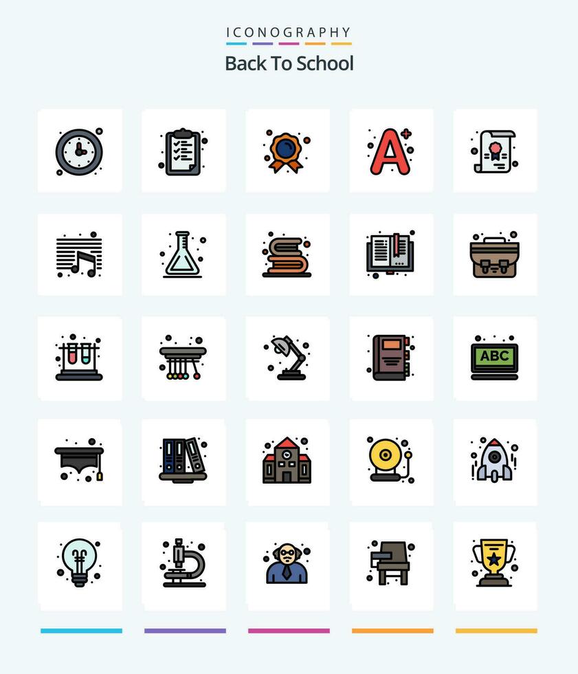 kreativ tillbaka till skola 25 linje fylld ikon packa sådan som certifikat. utbildning. utbildning. a. utbildning vektor