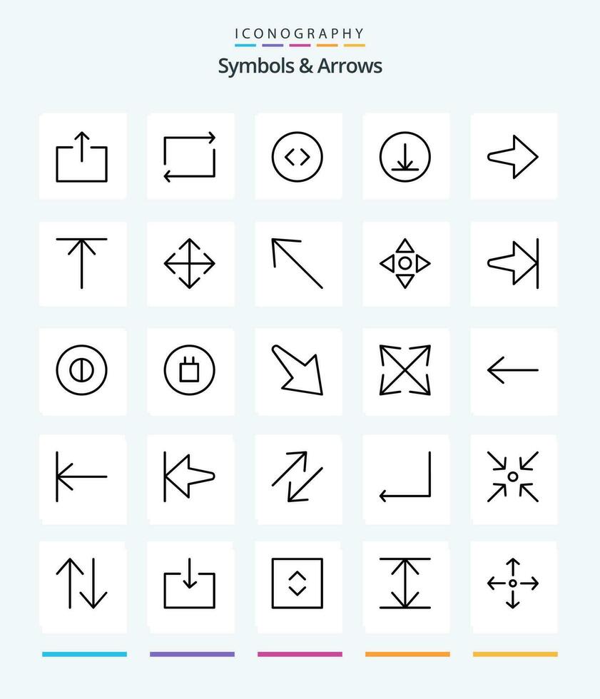 kreativ symboler pilar 25 översikt ikon packa sådan som flytta. upp. förstora. Hem. rätt vektor