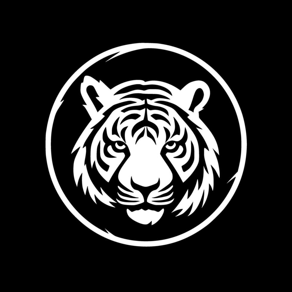 Tiger - - schwarz und Weiß isoliert Symbol - - Vektor Illustration