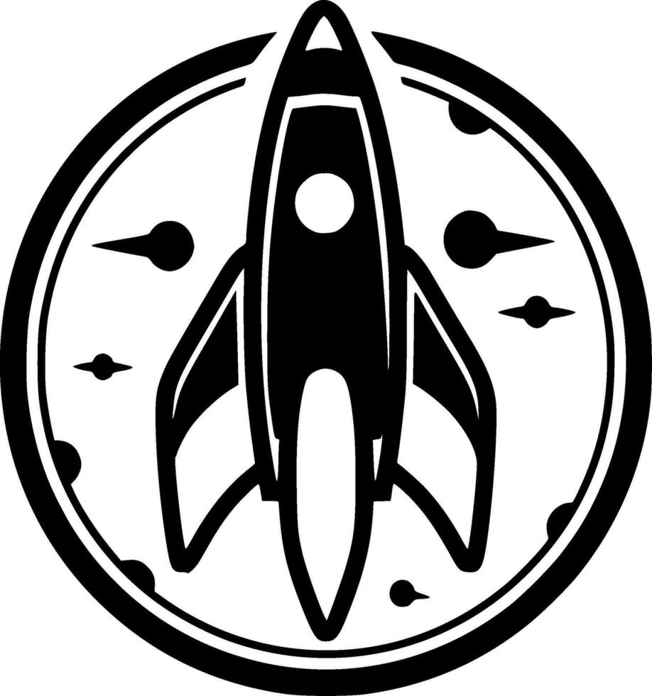 Rakete - - schwarz und Weiß isoliert Symbol - - Vektor Illustration