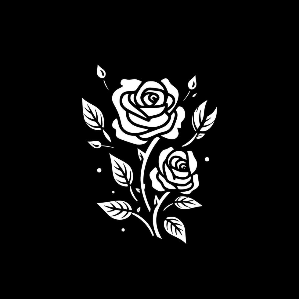 rosor, svart och vit vektor illustration