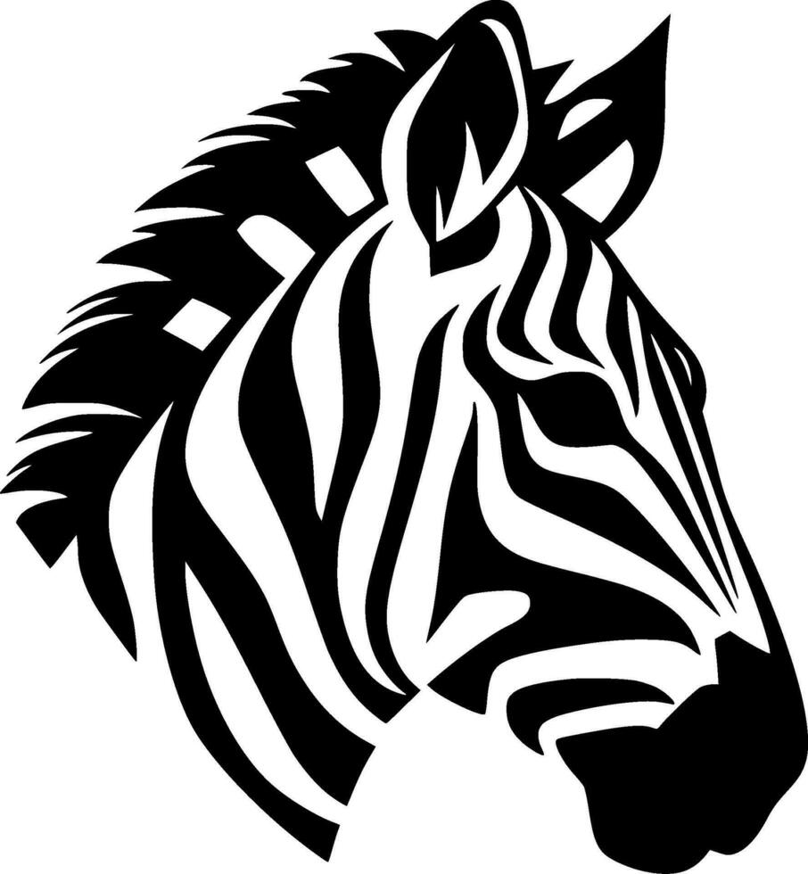 Zebra - - schwarz und Weiß isoliert Symbol - - Vektor Illustration