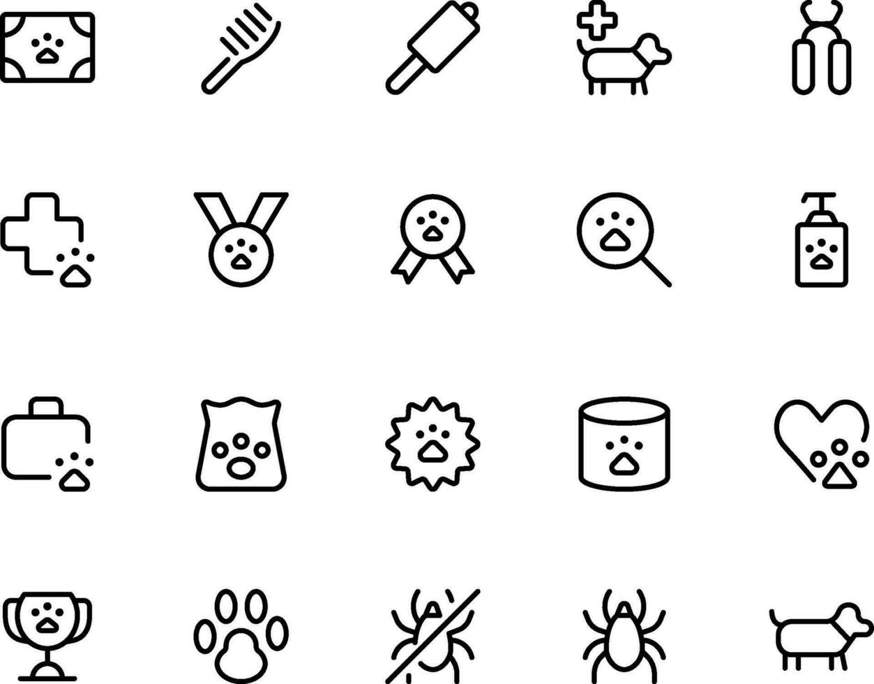 Haustier Symbole, Hund, Katze, Welpe, Tiere. eben Vektor und Illustration, Grafik, editierbar Schlaganfall. geeignet zum Webseite Design, Logo, Anwendung, Vorlage, und ui ux.