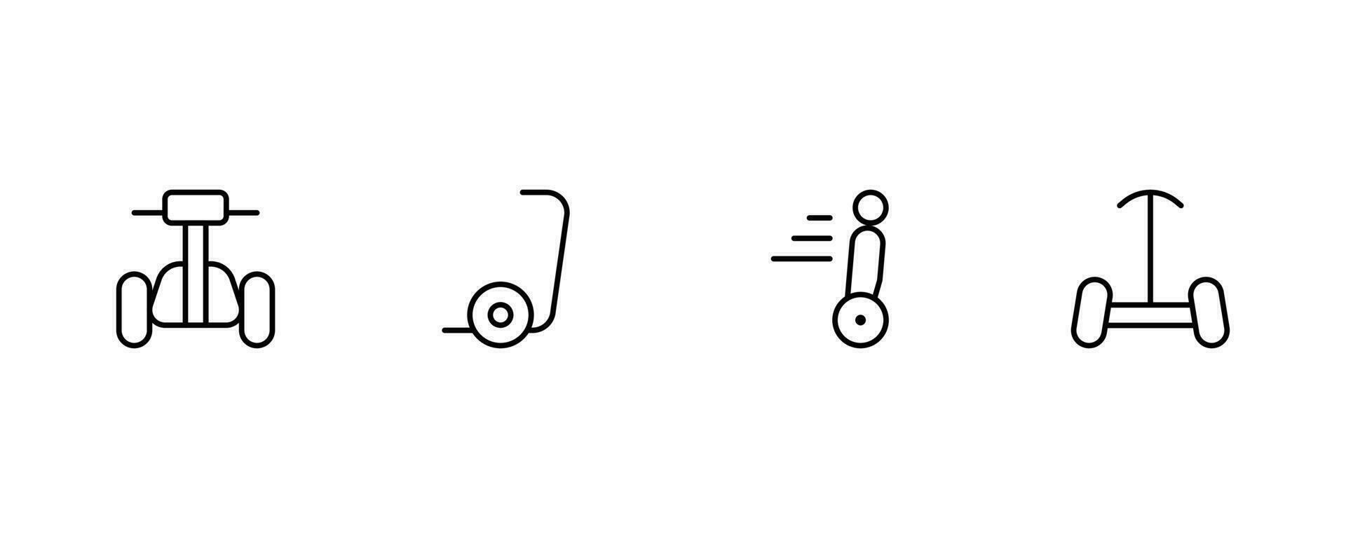 Segway Symbol, Gyroscooter Symbol. Vektor Illustration. linear editierbar Schlaganfall. Linie, solide, eben Linie, dünn Stil und geeignet zum Netz Buchseite, Handy, Mobiltelefon Anwendung, ui, ux Design.