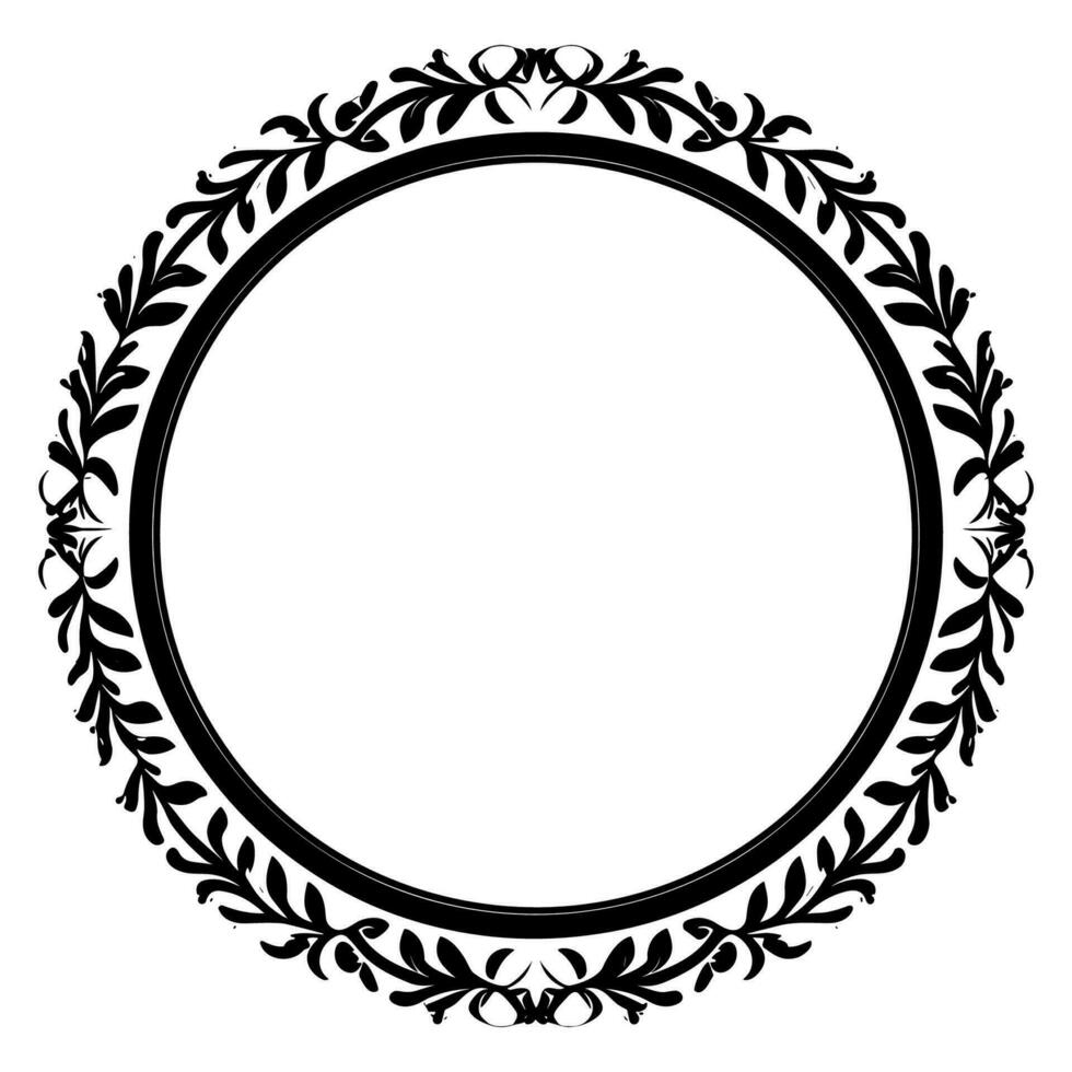 fri årgång dekorativ dekorativ cirkel ram vektor, runda vektor dekorativ ram