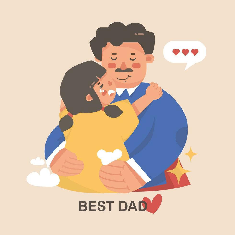 bäst kram pappa illustration vektor