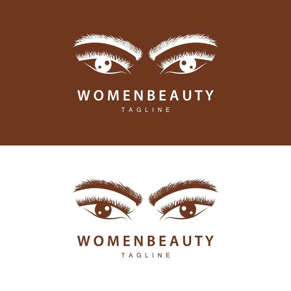 Wimper Logo, Damen Auge Schönheit Salon einfach Design mit Linie Modell, Vektor Schablone Symbol