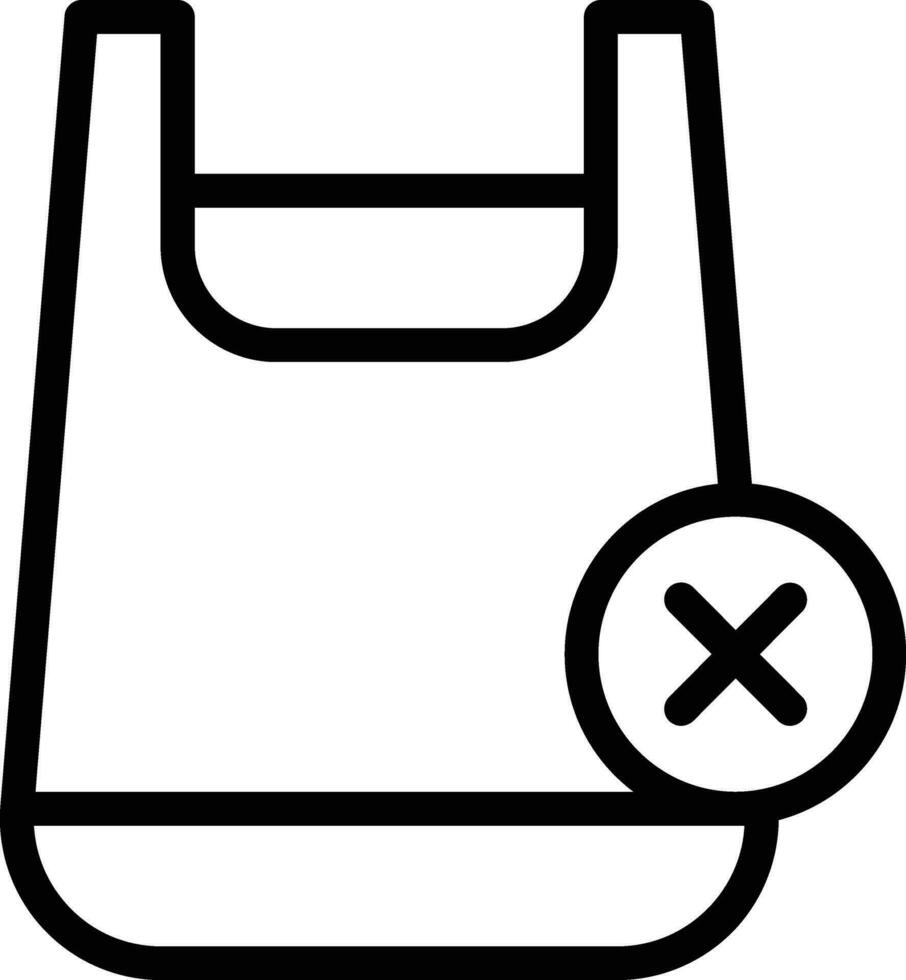 Nein Plastik Tasche Vektor Symbol Design Illustration