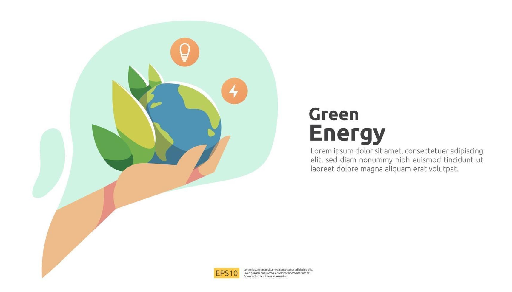 Umweltkonzept für grüne saubere Energiequellen elektrisch vektor