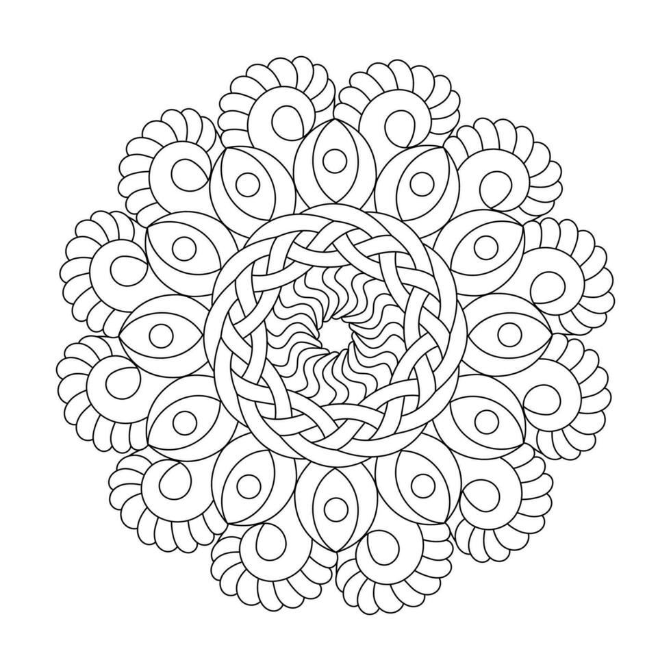 celtic mandala lugn spiral färg bok sida för kdp bok interiör vektor