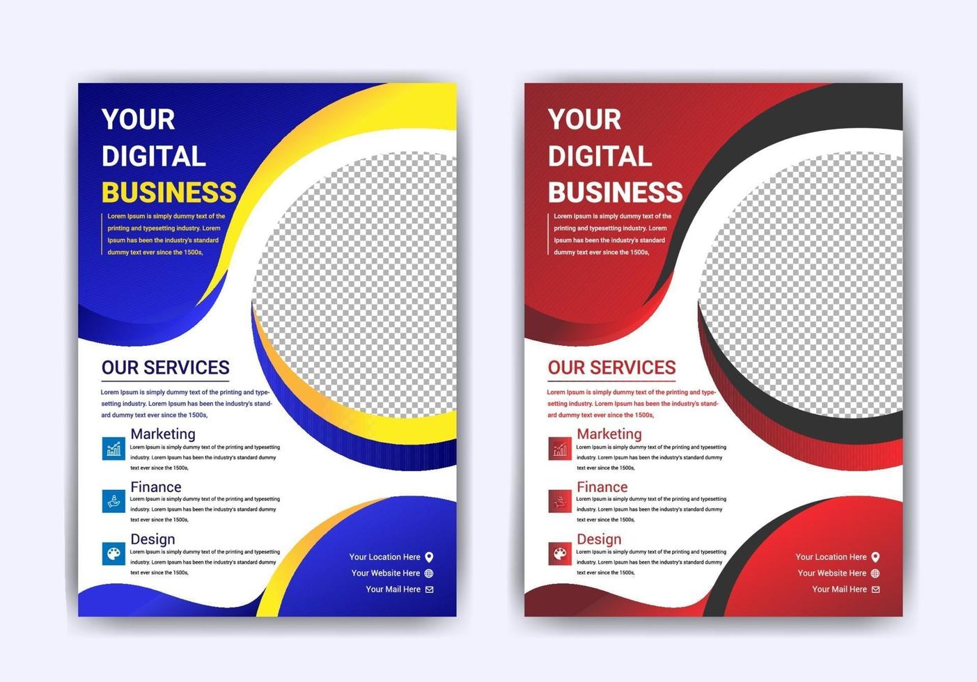 Design für digitale Marketing-Business-Flyer-Vorlagen vektor
