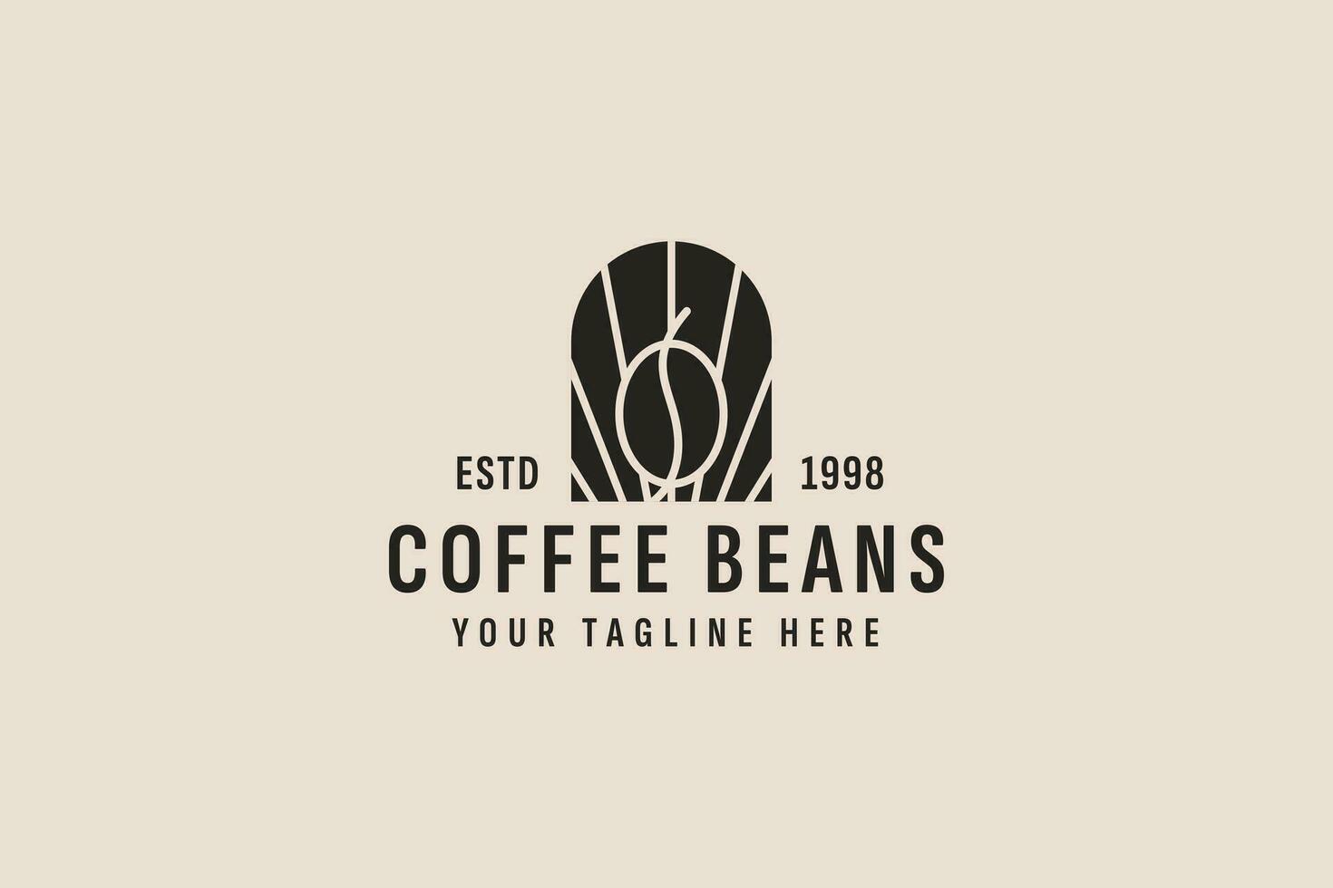 årgång stil kaffe bönor logotyp vektor ikon illustration