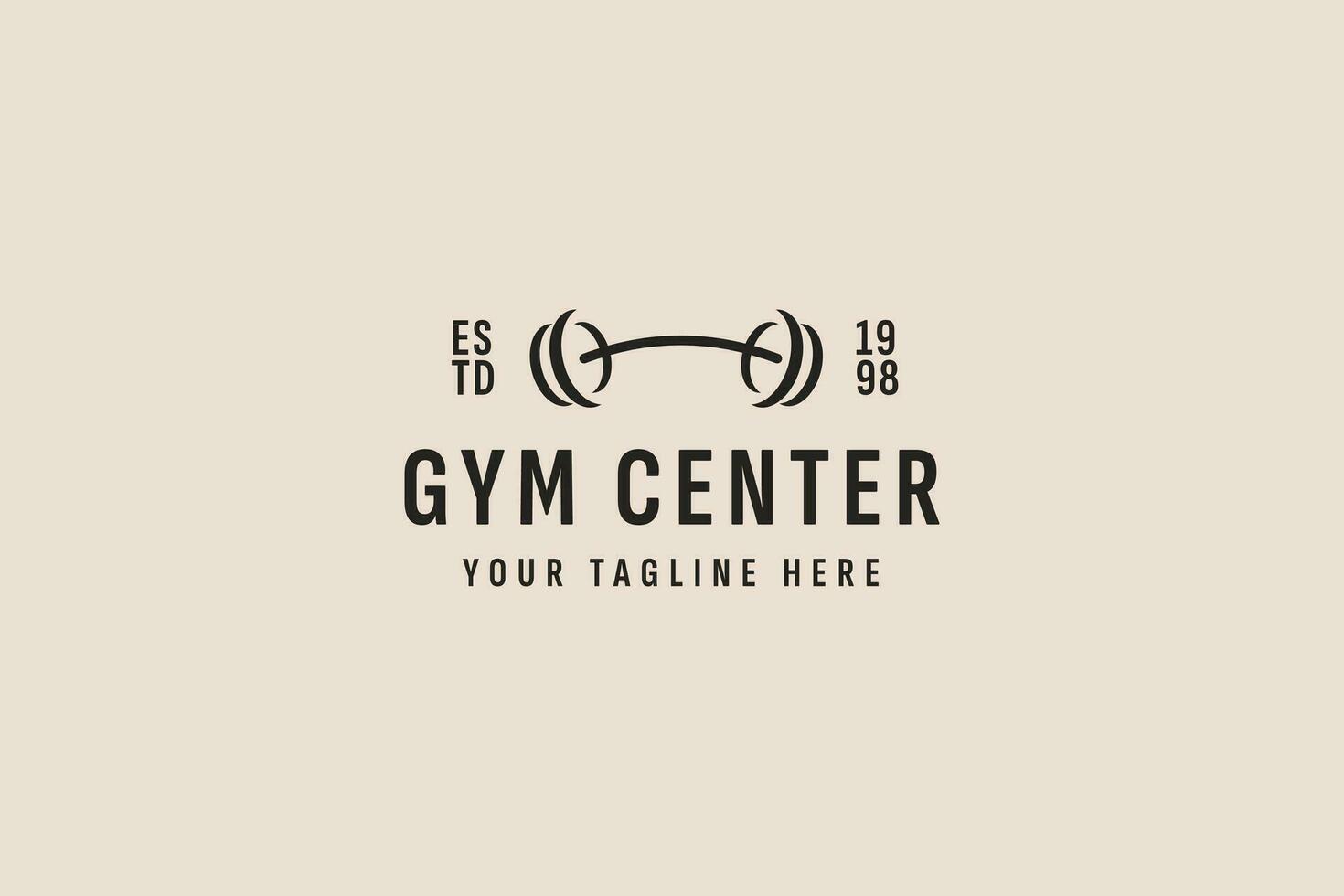 Jahrgang Stil Fitnessstudio Center Logo Vektor Symbol Illustration