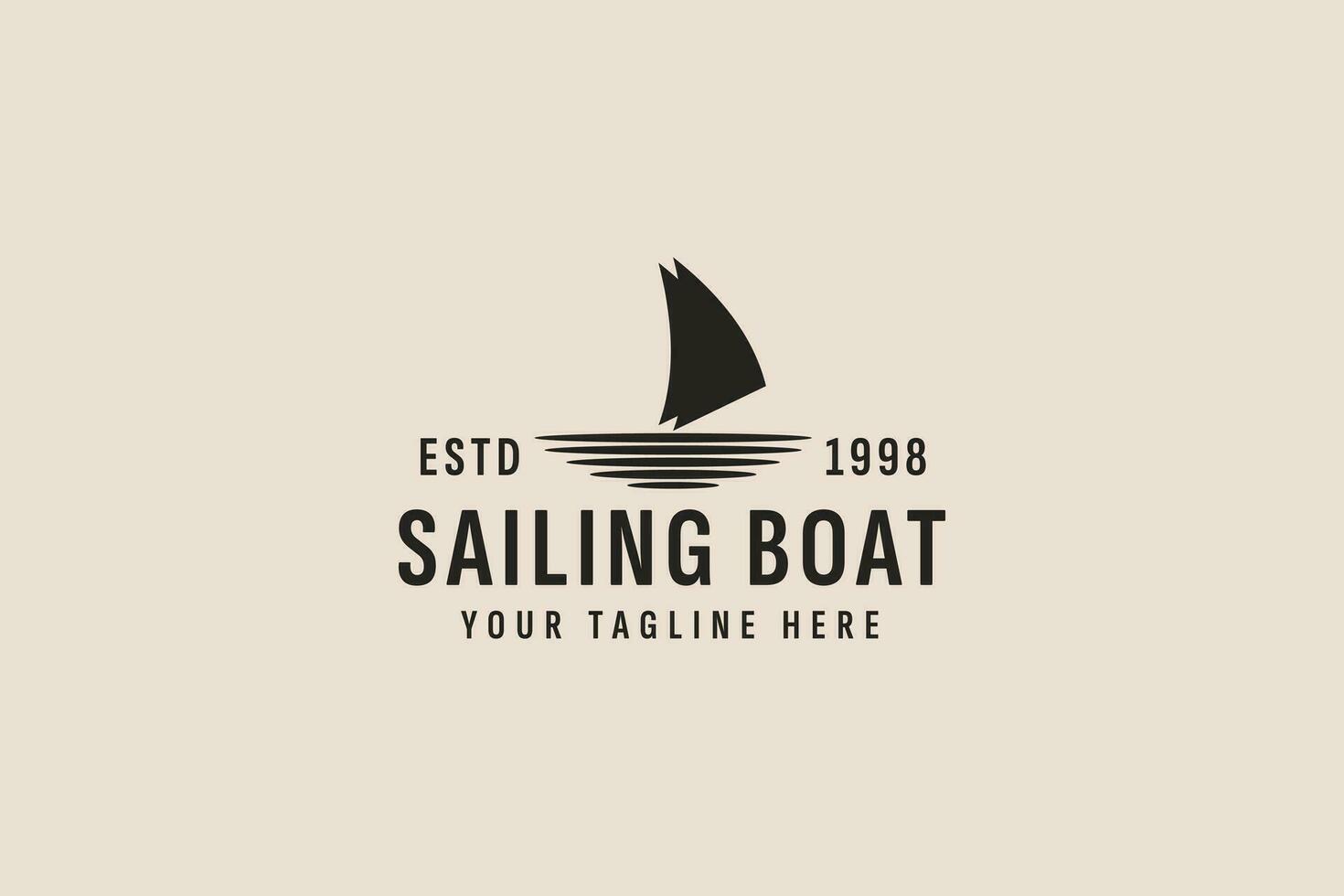 årgång stil segling båt logotyp vektor ikon illustration