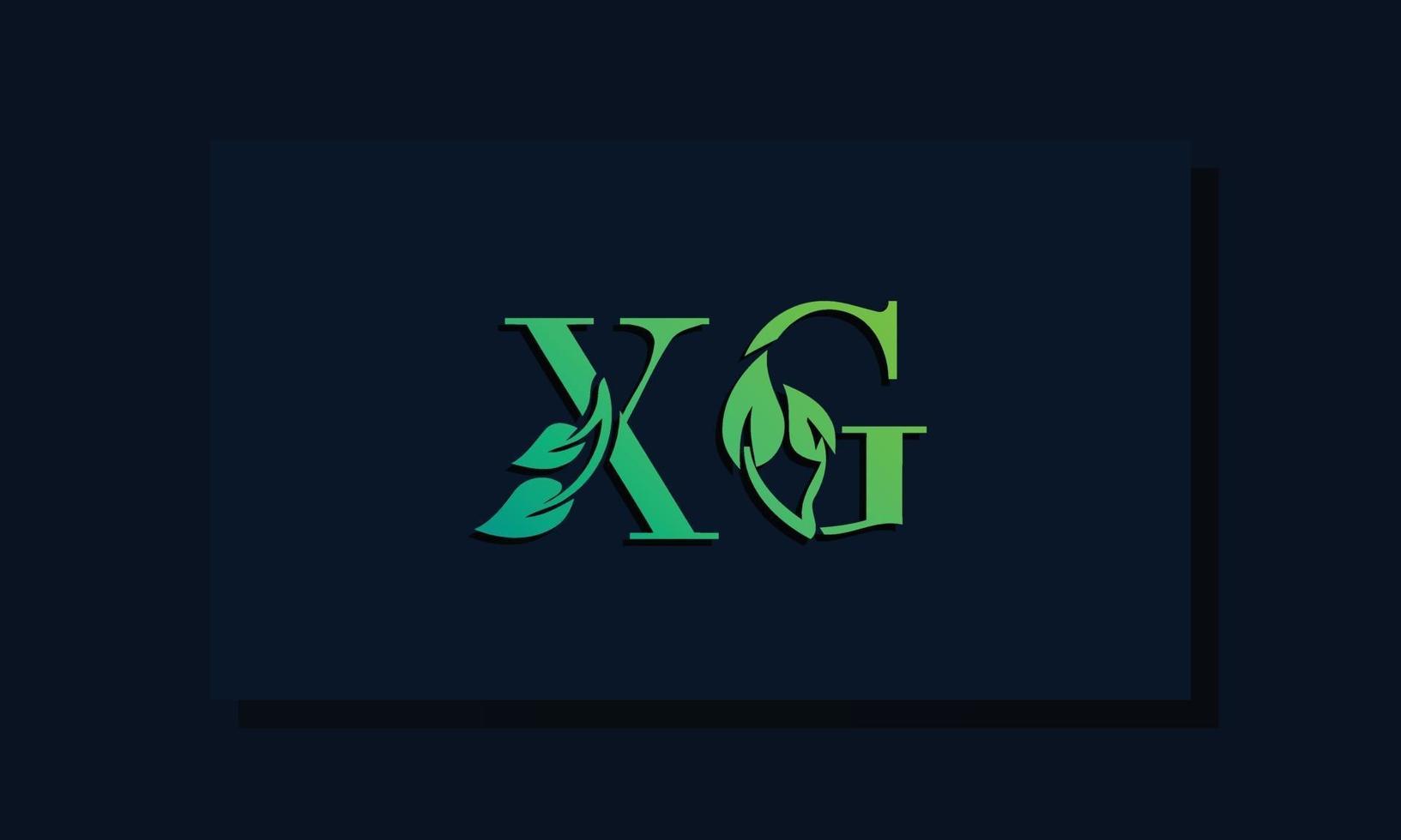 minimales xg-Logo im Blattstil vektor