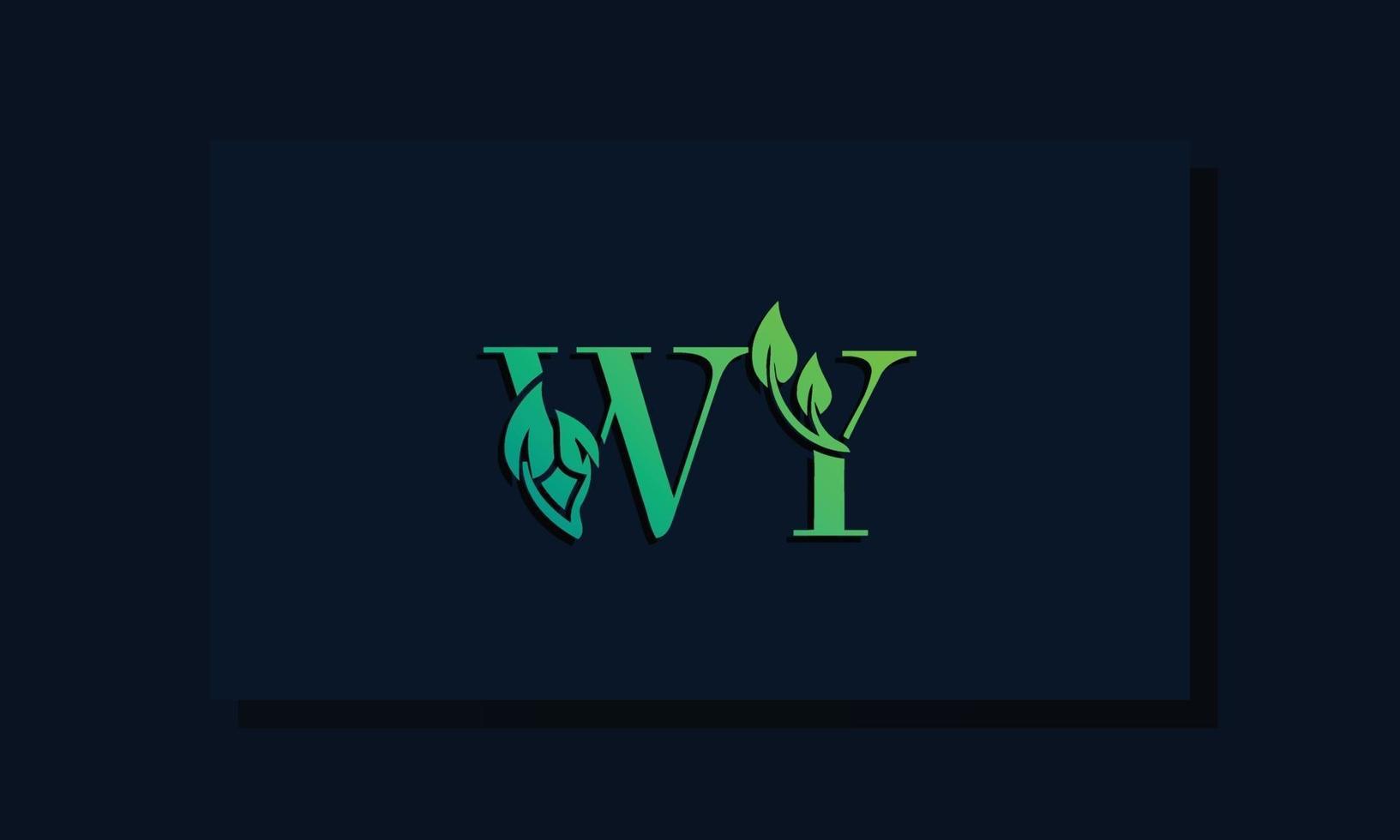 Anfangs-Wy-Logo im minimalen Blattstil vektor