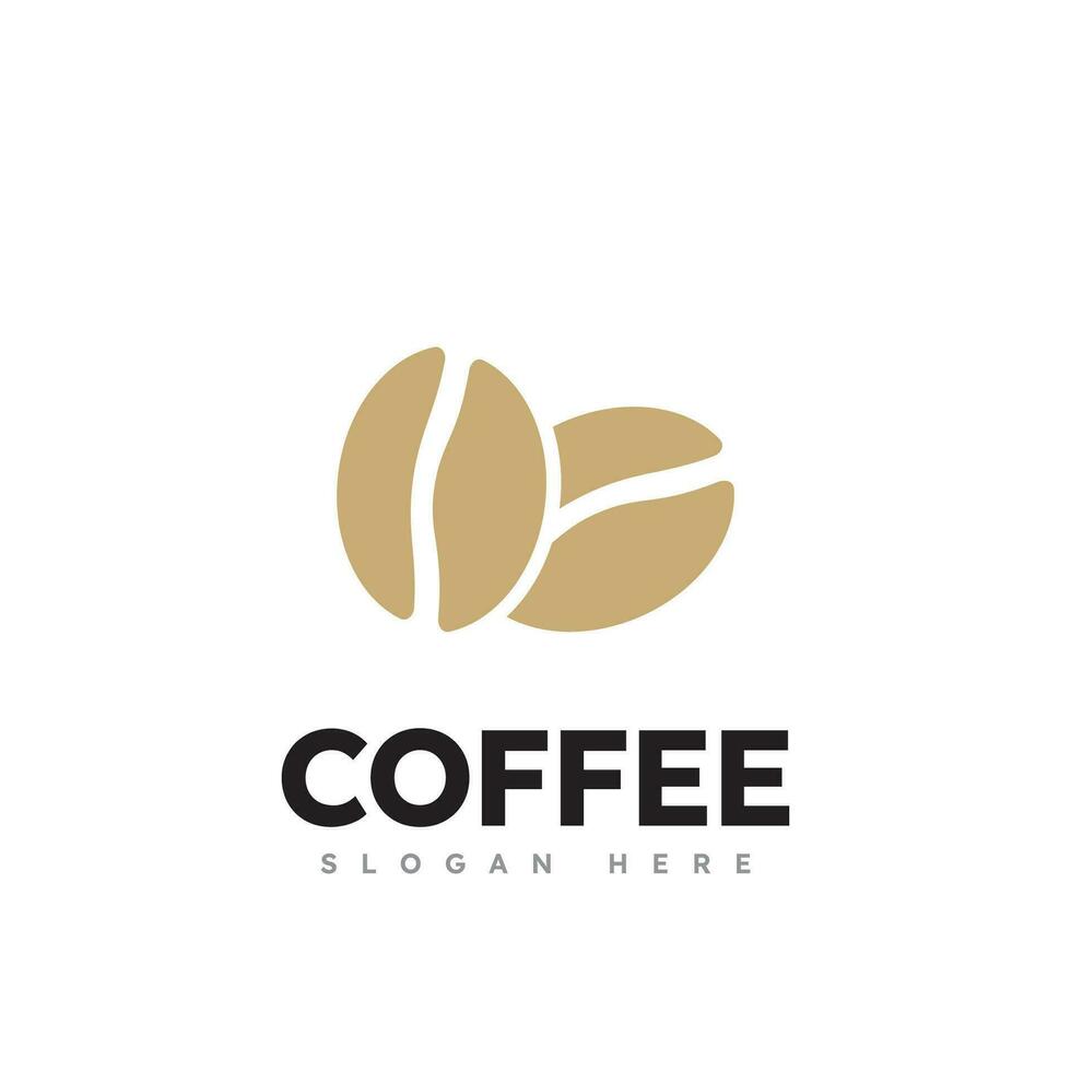 kaffe bönor logotyp mall vektor