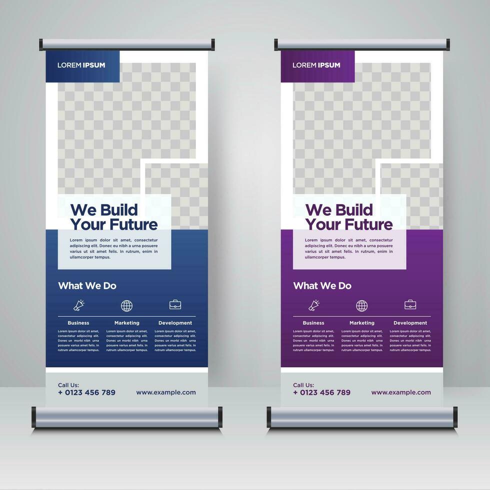 Corporate Rollup- oder X-Banner-Designvorlage vektor