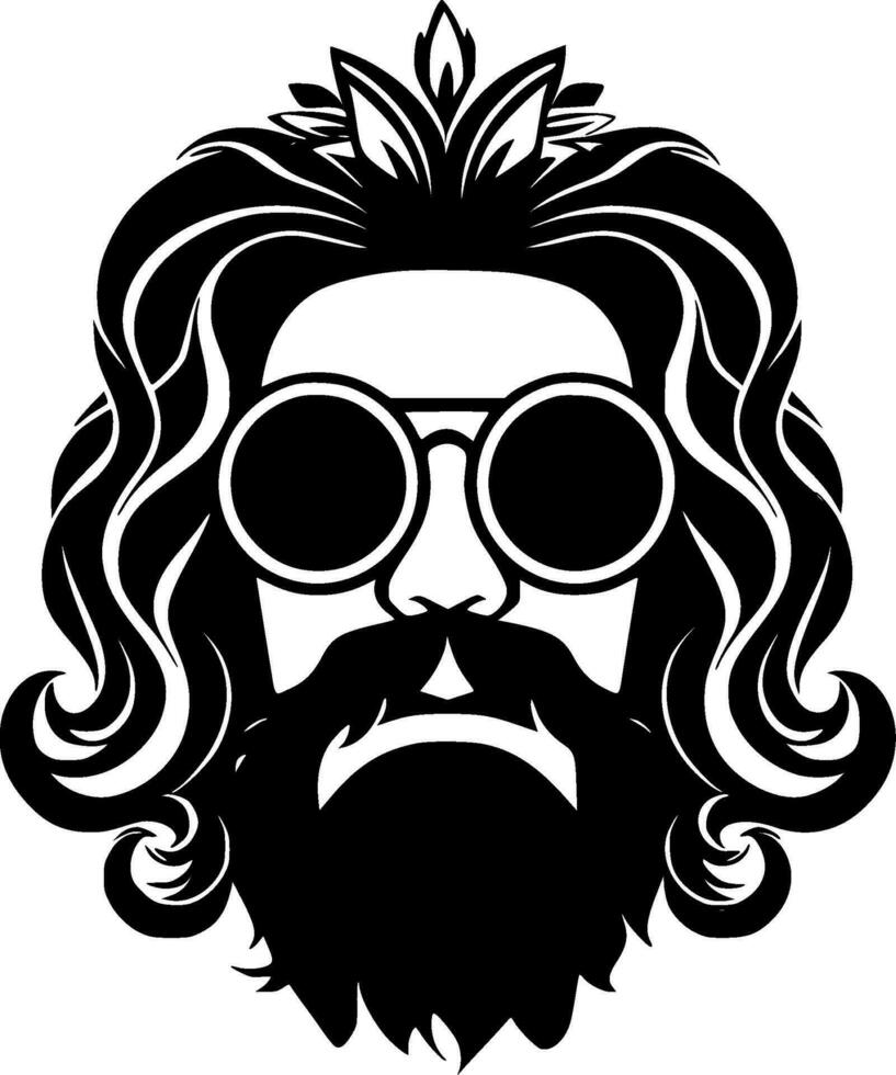Hippie - - minimalistisch und eben Logo - - Vektor Illustration