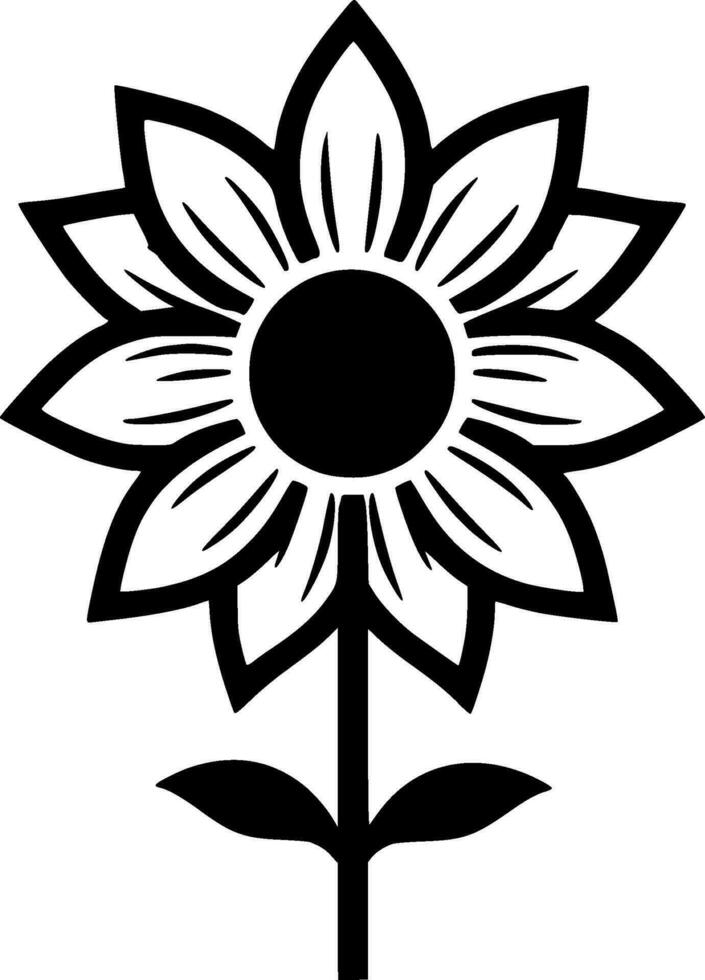 blomma - minimalistisk och platt logotyp - vektor illustration