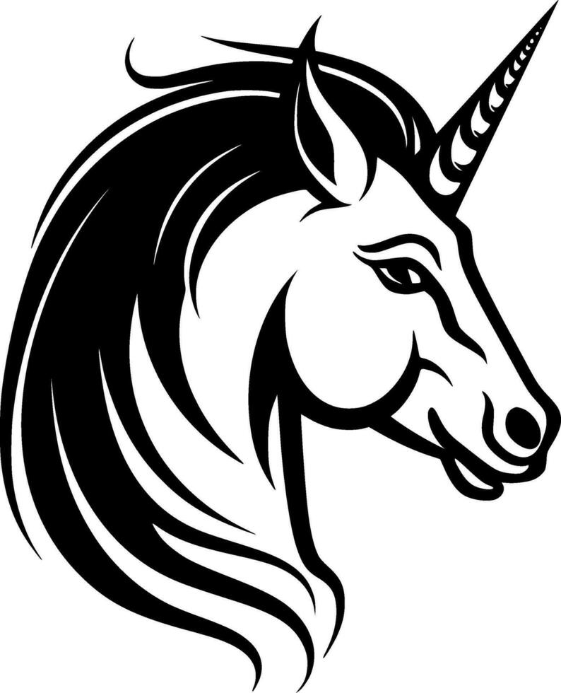 Einhorn - - schwarz und Weiß isoliert Symbol - - Vektor Illustration