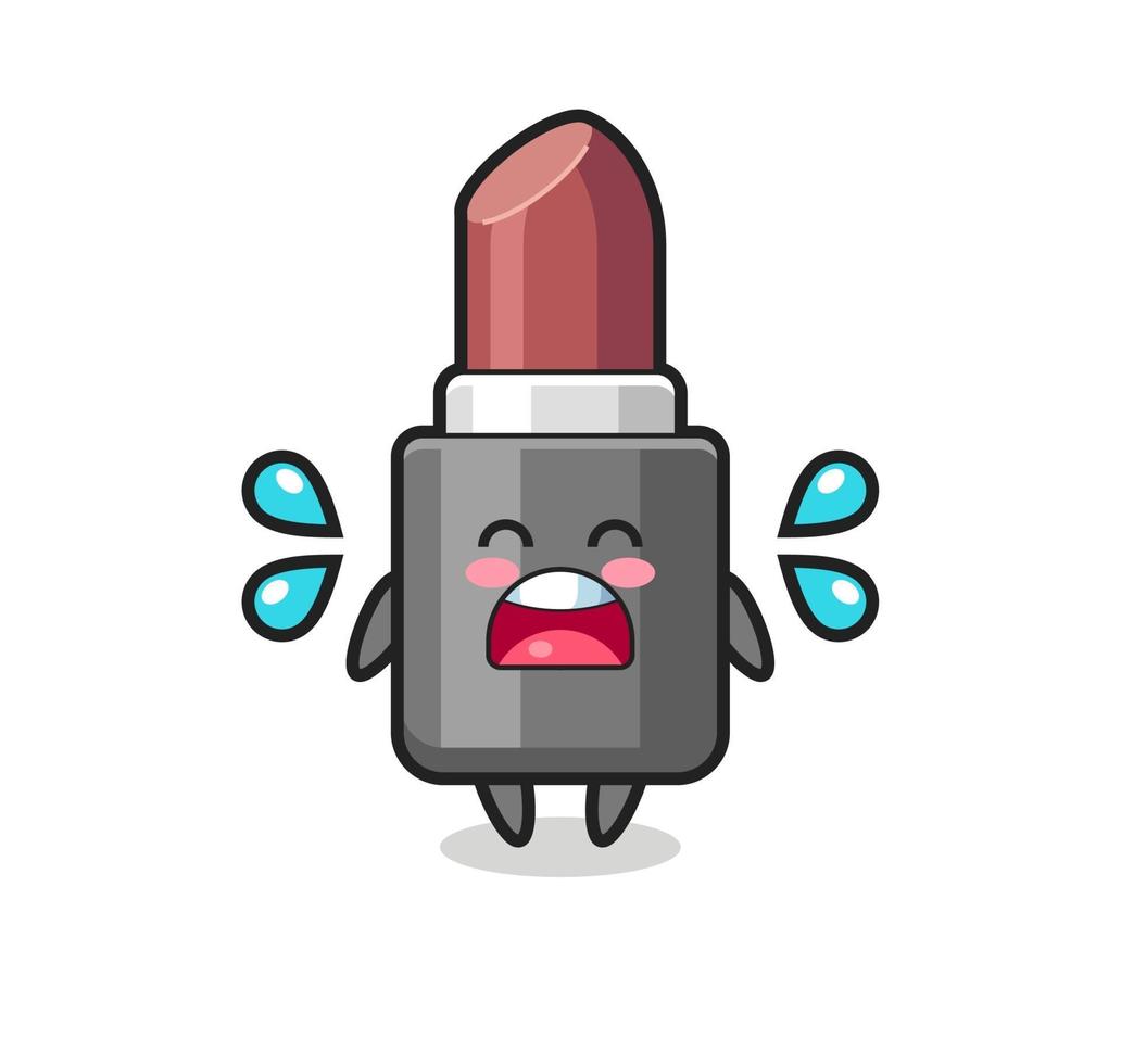 Lippenstift-Cartoon-Illustration mit weinender Geste vektor