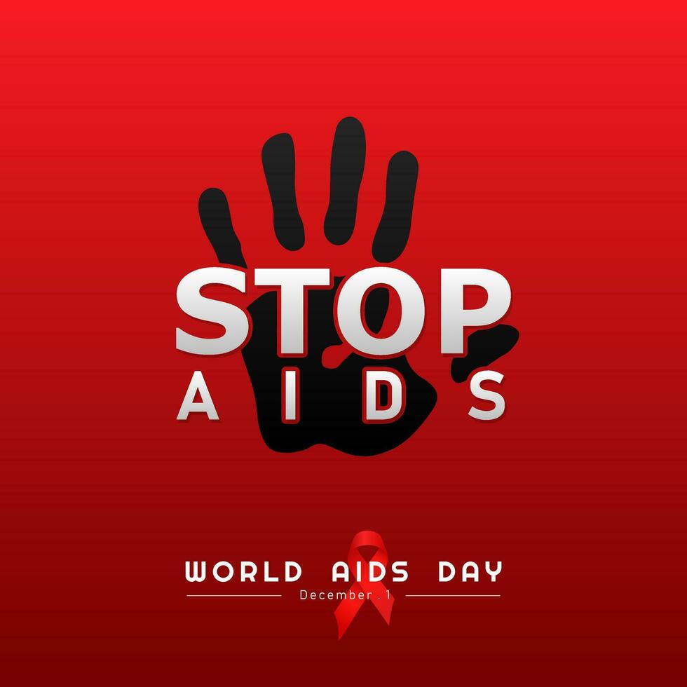 Welt AIDS Tag, Illustration von Welt AIDS Tag mit AIDS Bewusstsein Schleife. Dezember 1, halt AIDS vektor