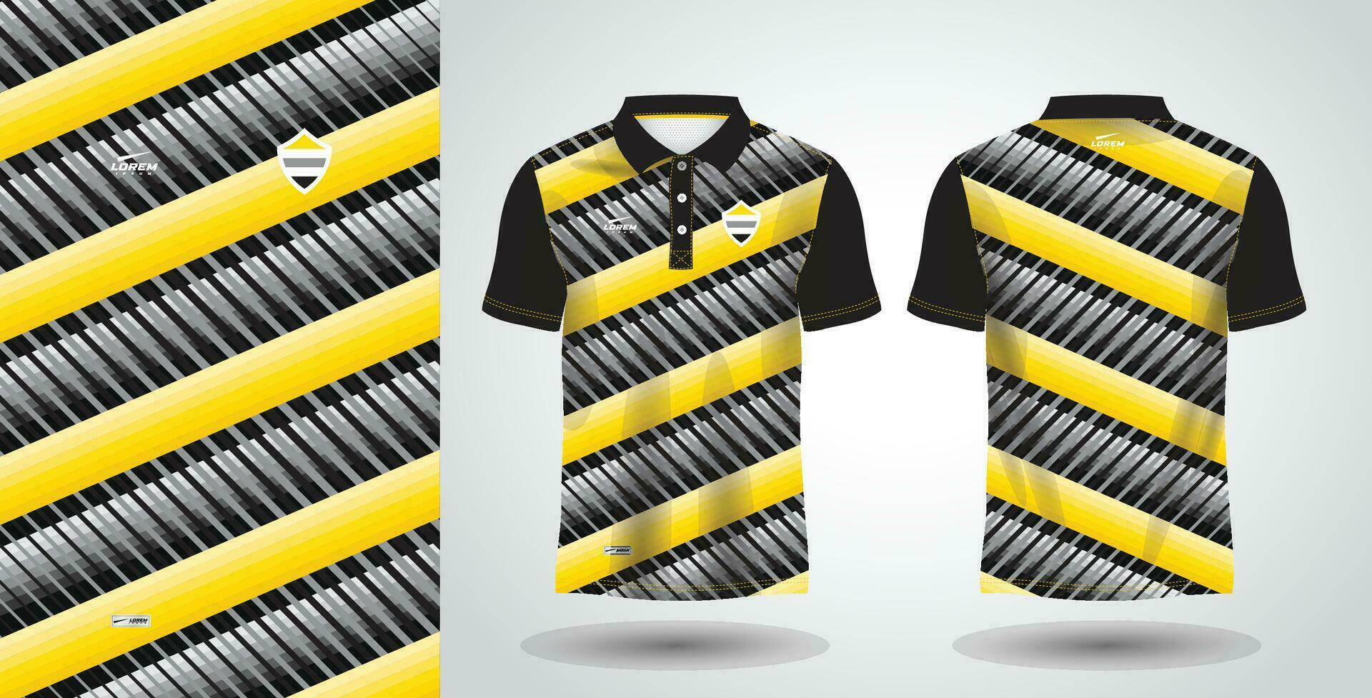 Gelb und schwarz Sublimation Hemd zum Polo Sport Jersey Vorlage vektor