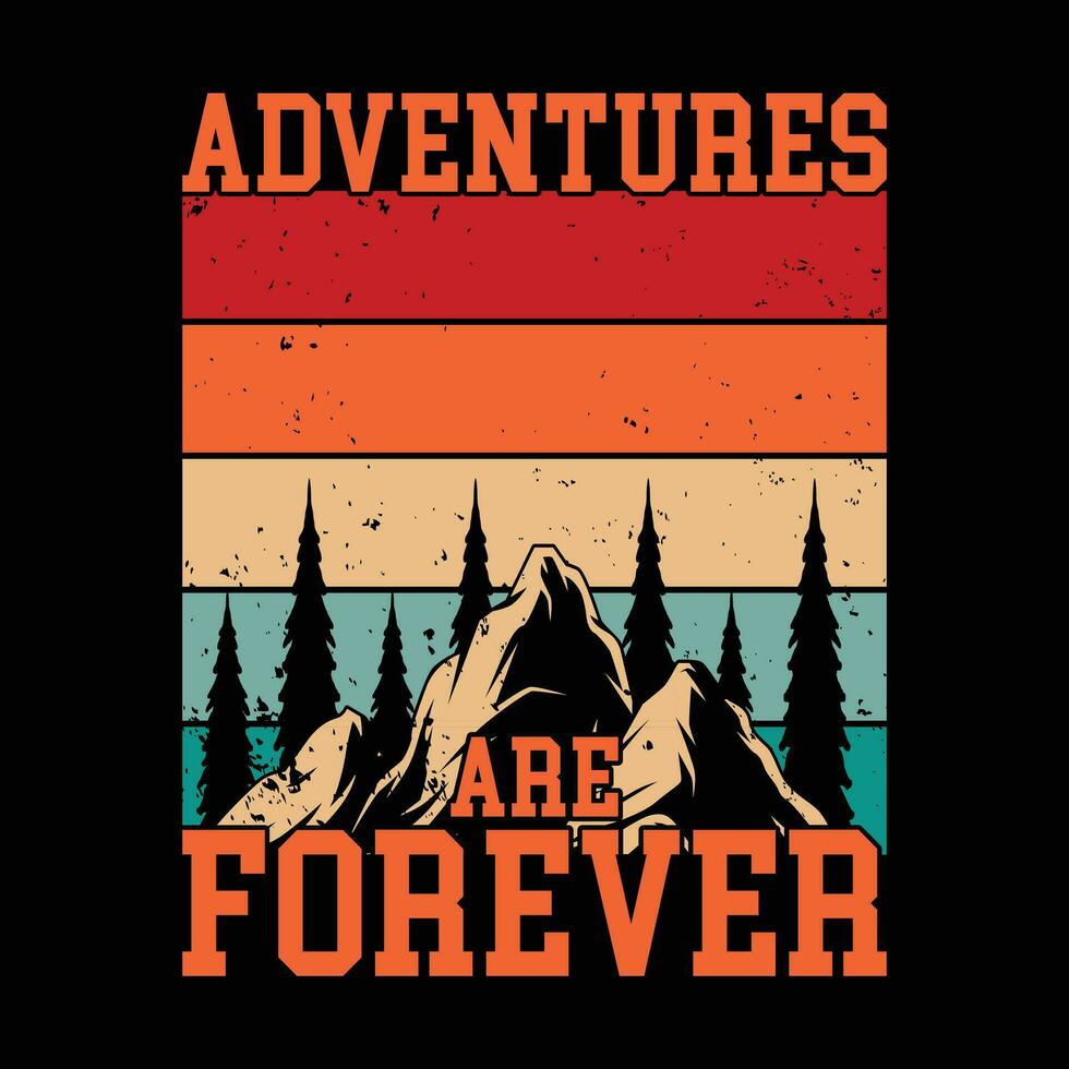 Abenteuer Wandern T-Shirt Designs zum Entdecker vektor