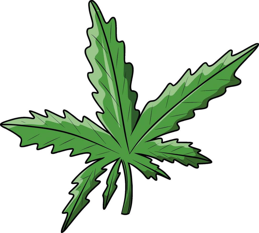 cannabis blad teckning ClipArt isolerat vektor