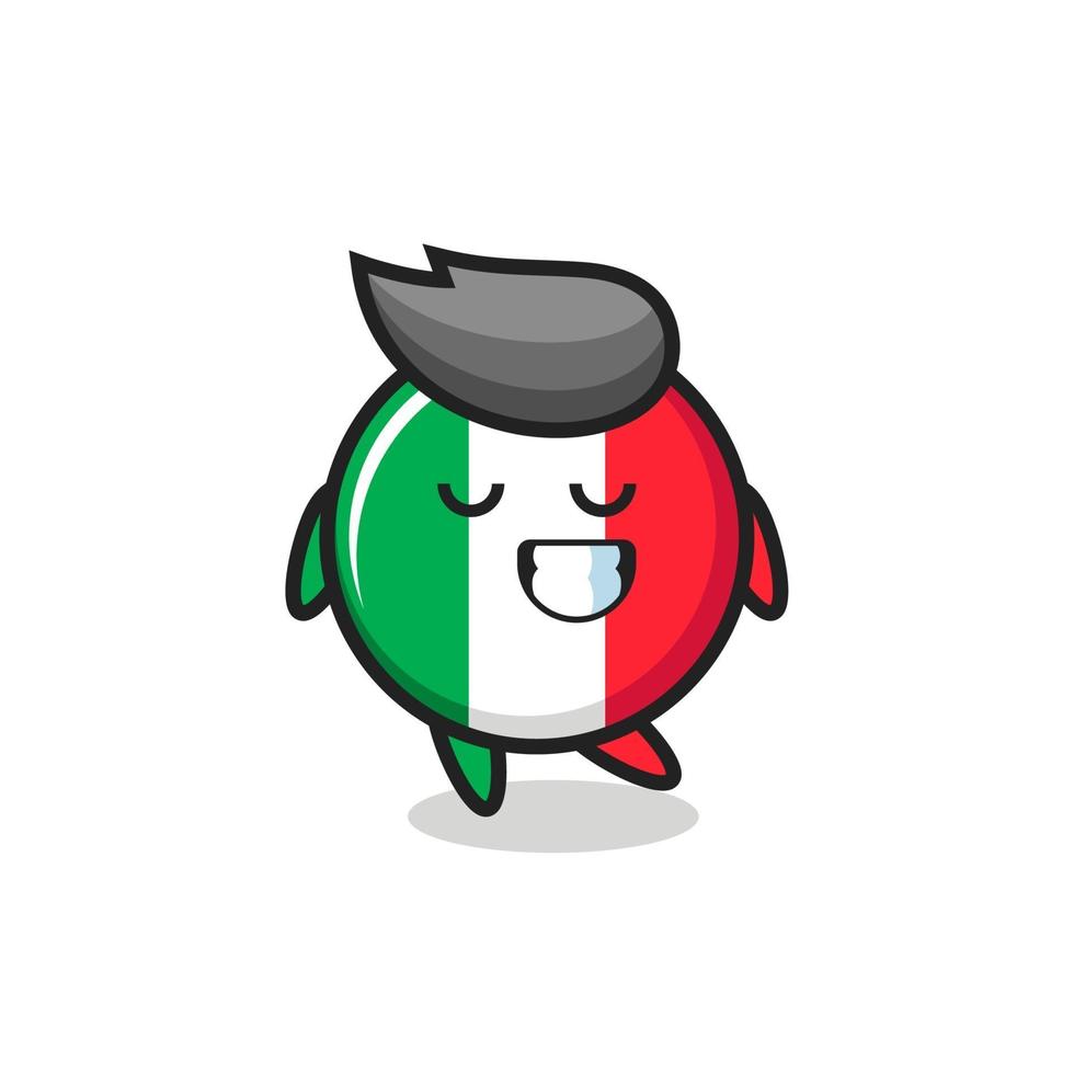 italien flagga tecknad illustration med ett blygt uttryck vektor