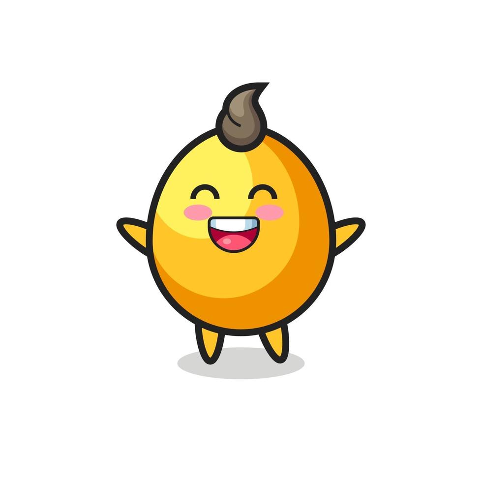 glückliches Baby goldenes Ei-Cartoon-Charakter vektor