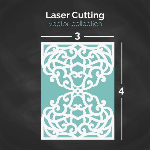 Laser geschnittene Karte. Vorlage zum Schneiden. Ausschnitt-Illustration. vektor