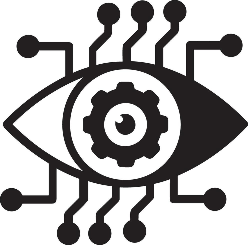 künstlich Intelligenz Symbol Symbol Vektor Bild. Illustration von das Gehirn Roboter Lernen Mensch Clever Algorithmus Design Bild.