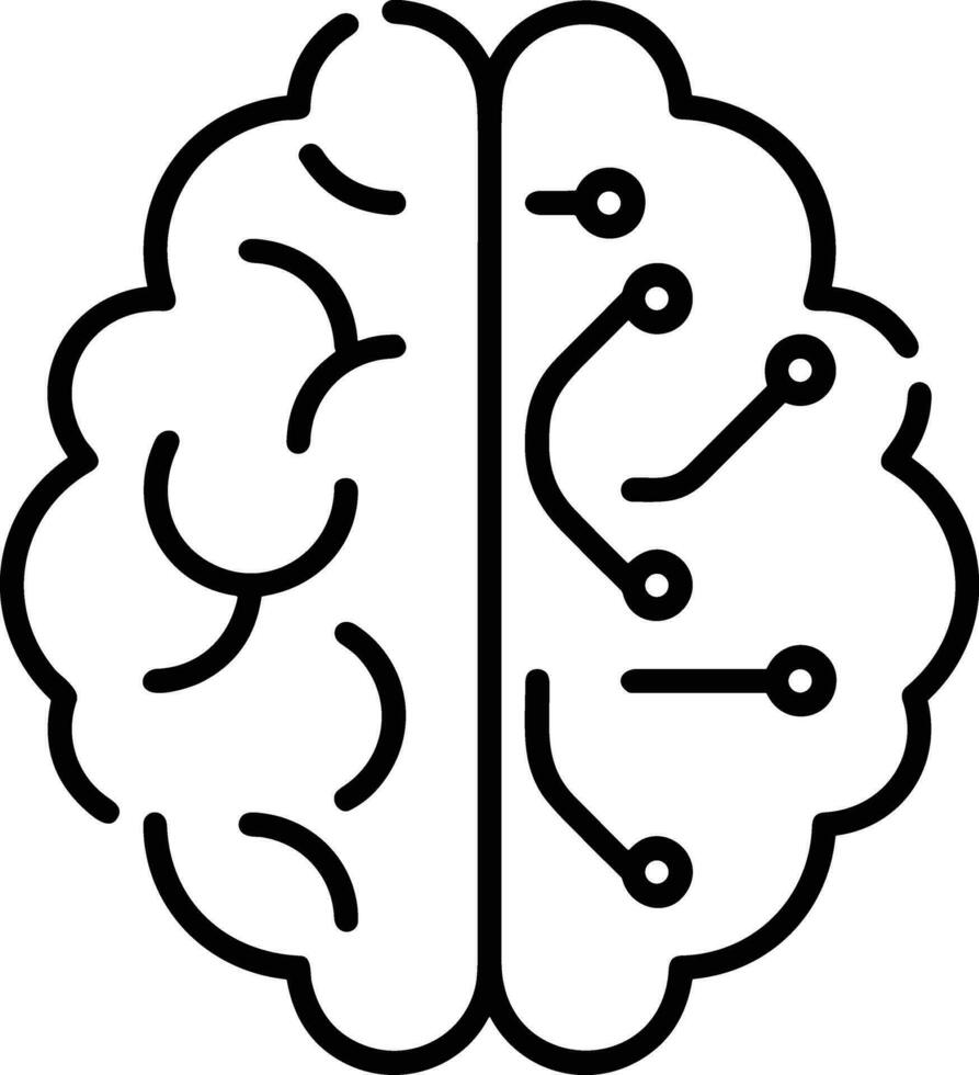 artificiell intelligens ikon symbol vektor bild. illustration av de hjärna robot inlärning mänsklig smart algoritm design bild.