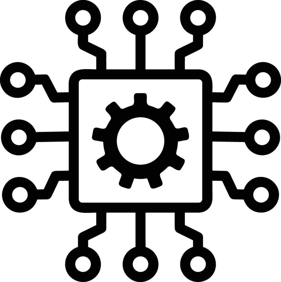 künstlich Intelligenz Symbol Symbol Vektor Bild. Illustration von das Gehirn Roboter Lernen Mensch Clever Algorithmus Design Bild.