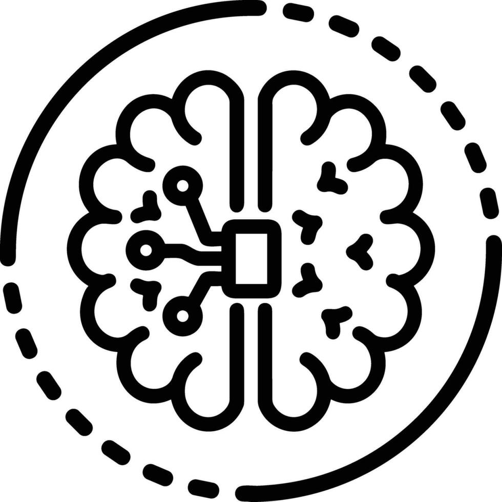 künstlich Intelligenz Symbol Symbol Vektor Bild. Illustration von das Gehirn Roboter Lernen Mensch Clever Algorithmus Design Bild.