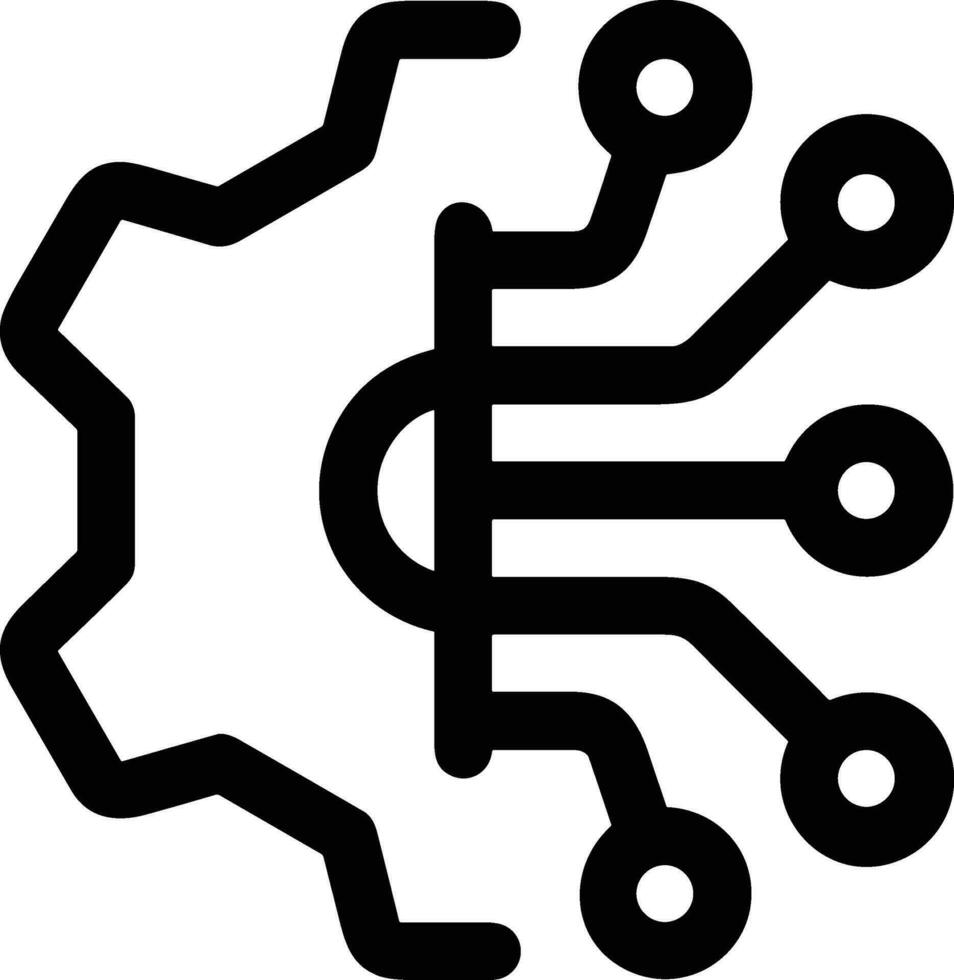 künstlich Intelligenz Symbol Symbol Vektor Bild. Illustration von das Gehirn Roboter Lernen Mensch Clever Algorithmus Design Bild.