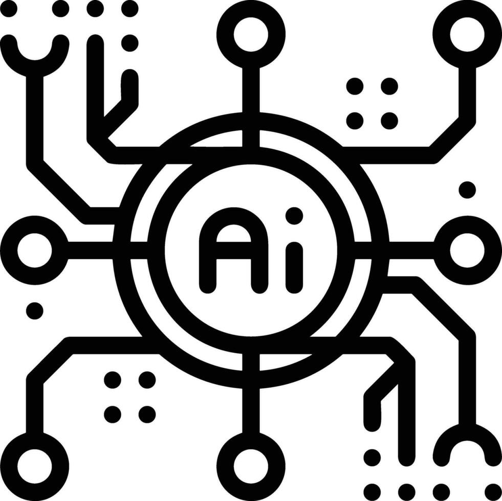 artificiell intelligens ikon symbol vektor bild. illustration av de hjärna robot inlärning mänsklig smart algoritm design bild.