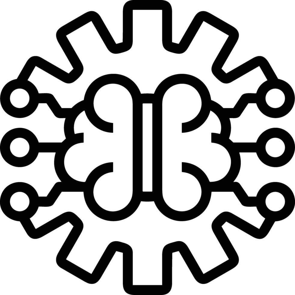 künstlich Intelligenz Symbol Symbol Vektor Bild. Illustration von das Gehirn Roboter Lernen Mensch Clever Algorithmus Design Bild.