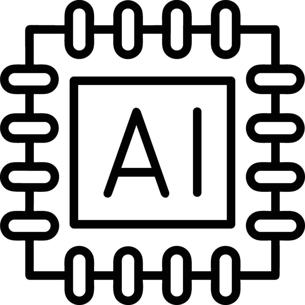 artificiell intelligens ikon symbol vektor bild. illustration av de hjärna robot inlärning mänsklig smart algoritm design bild.